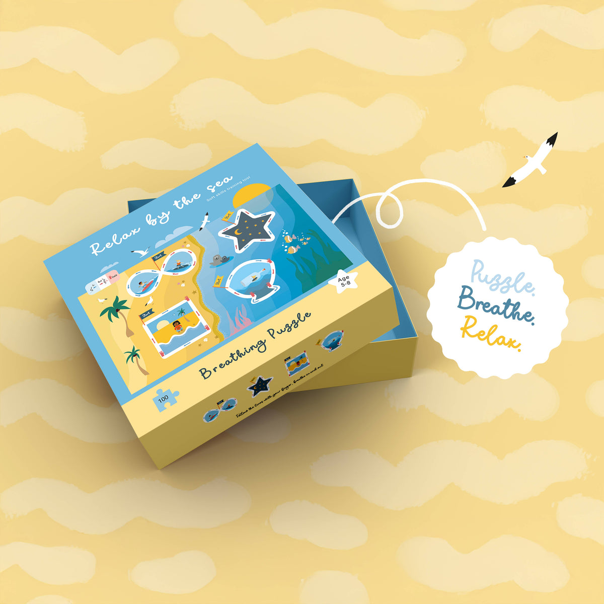 Puzzle de respiration 100 pièces bord de mer pour enfant
