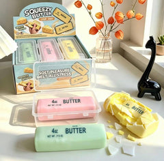 Squishy Crispy Butter en forme de tablette de beurre, effet crispy