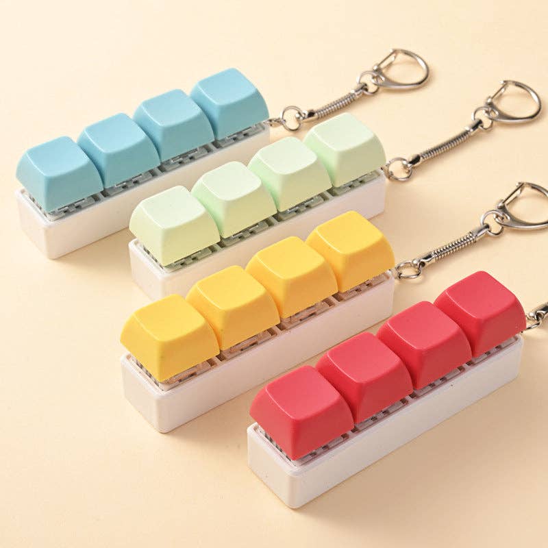 Porte-clés touches de clavier pastel anti stress