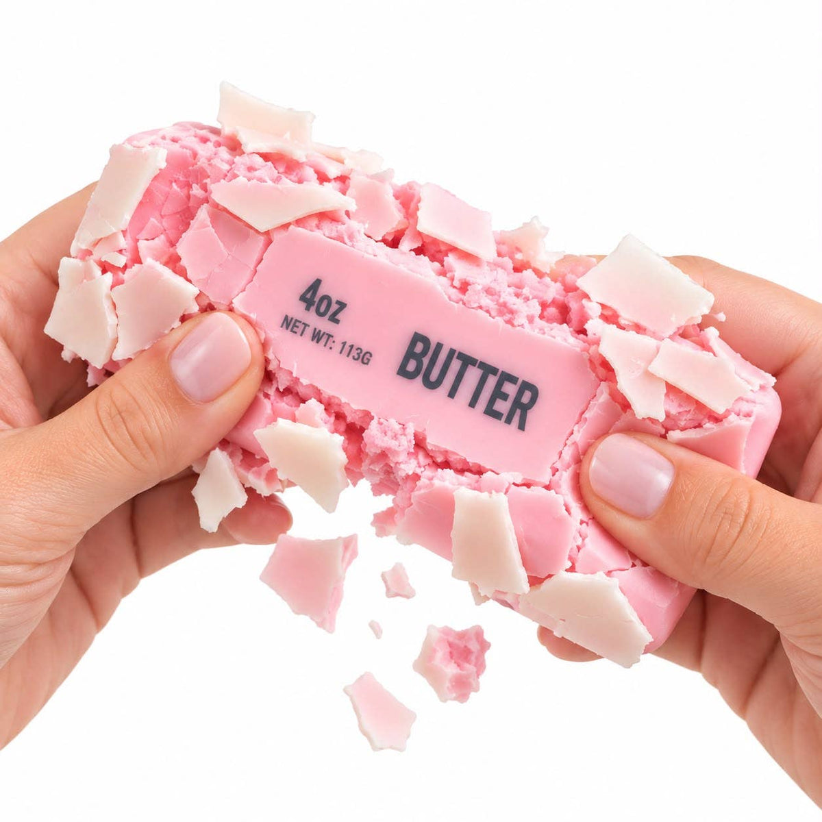 Squishy Crispy Butter coloris jaune, rose et vert