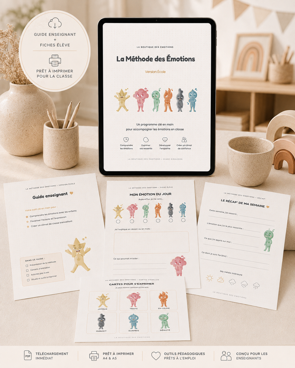 La Méthode des Émotions-Version Ecole  Programme 7 semaines (PDF à télécharger immédiatement)