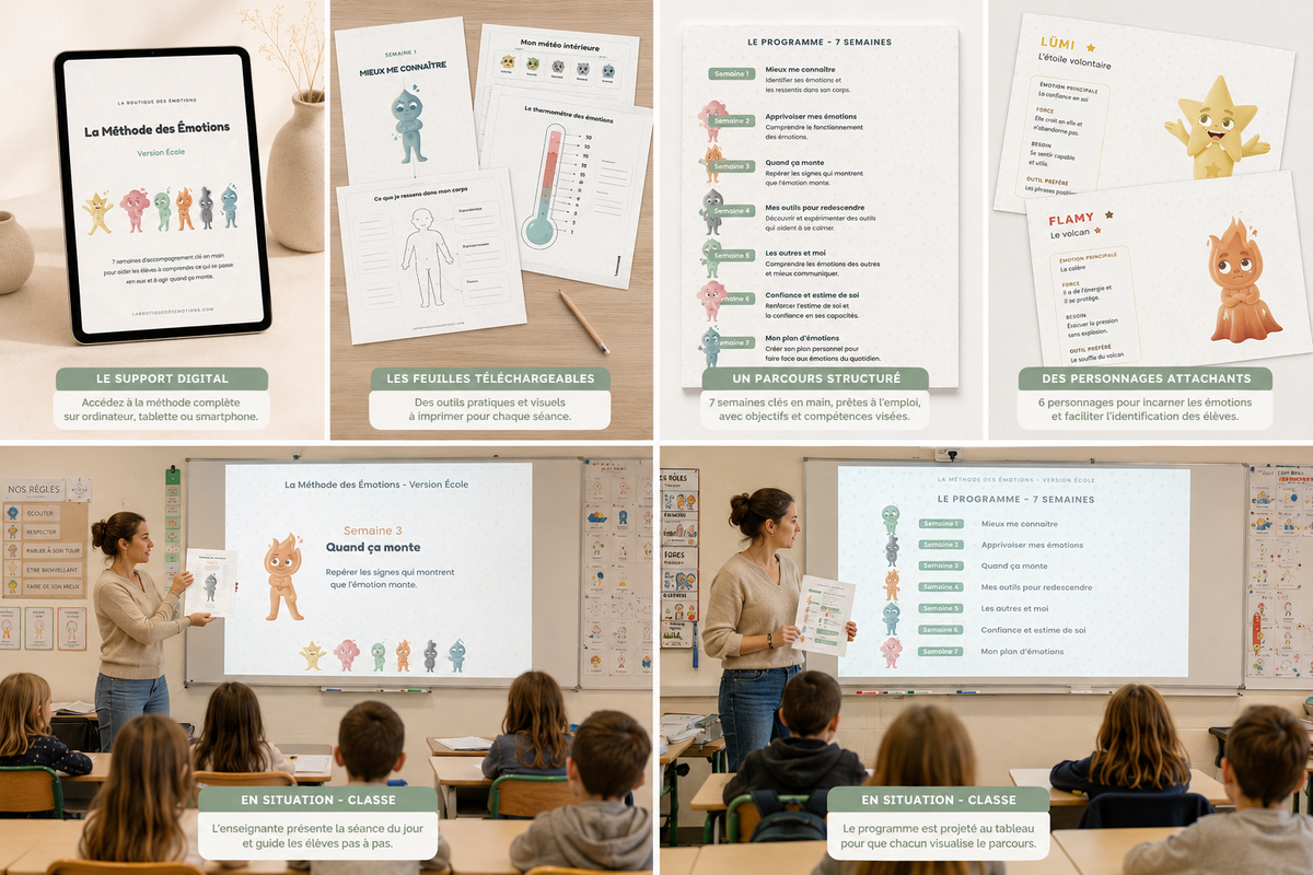 La Méthode des Émotions-Version Ecole  Programme 7 semaines (PDF à télécharger immédiatement)