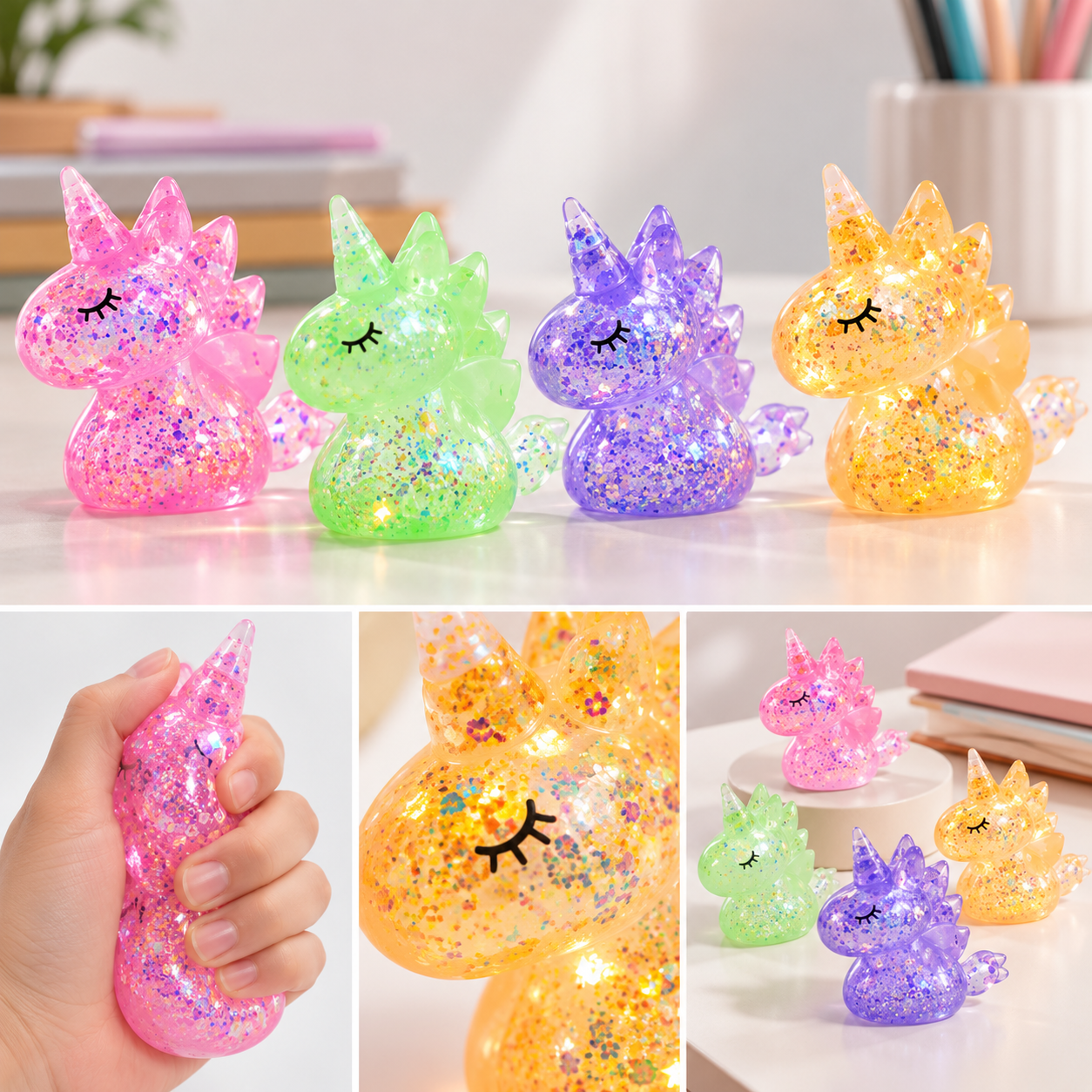 Licorne glitter anti stress