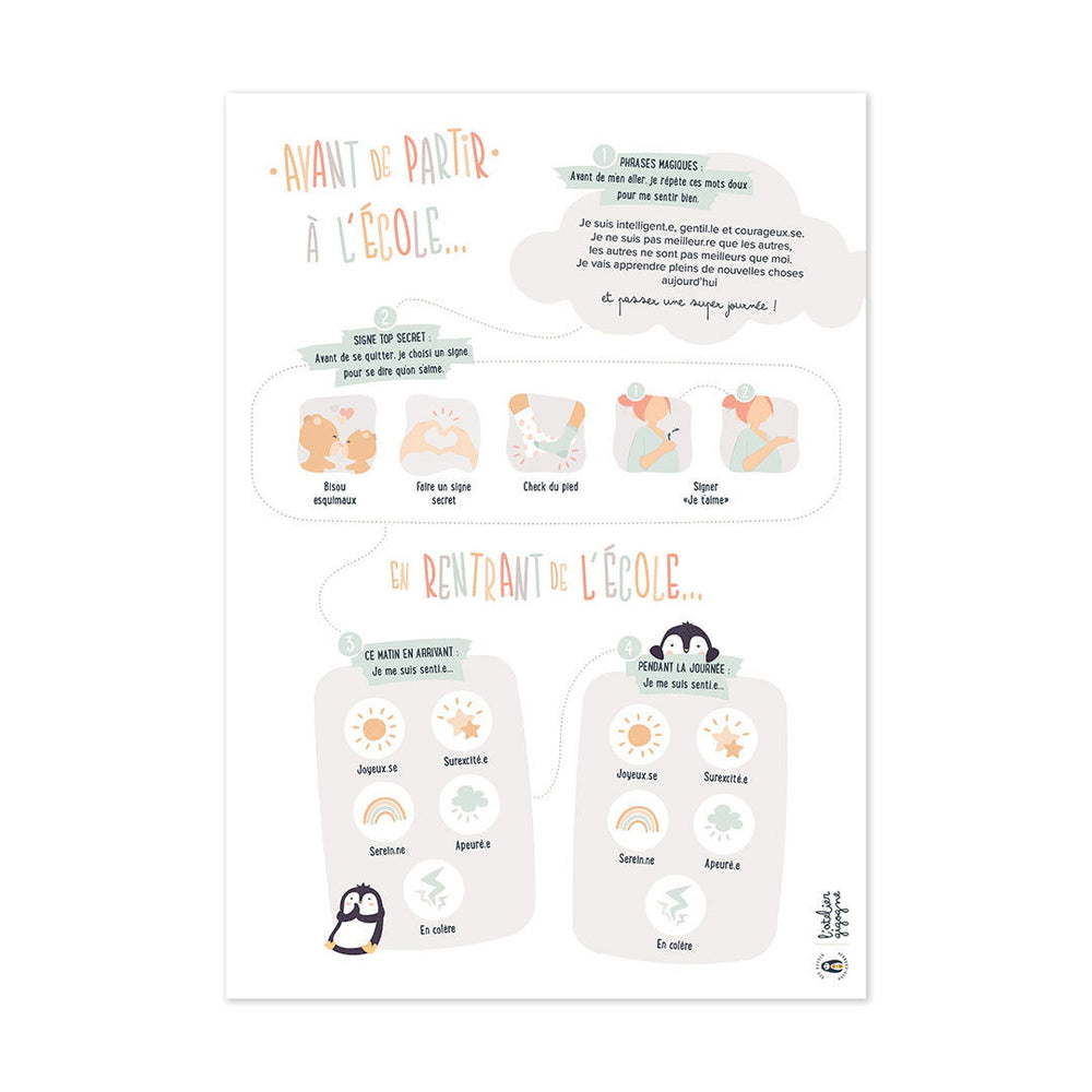Poster départ à l'école-Autonomie-Gestion du stress - La boutique des émotions