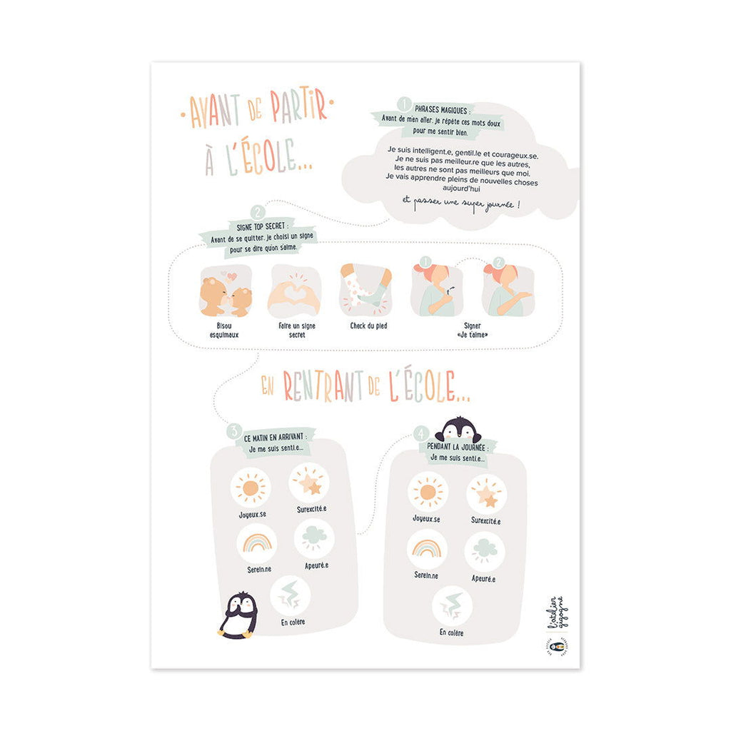 Poster départ à l'école-Autonomie-Gestion du stress - La boutique des émotions