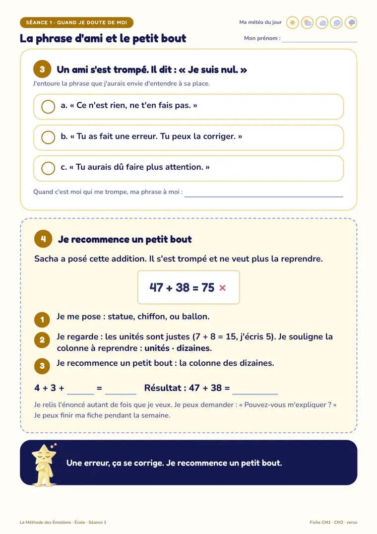 Exemple de fiche élève CM1–CM2